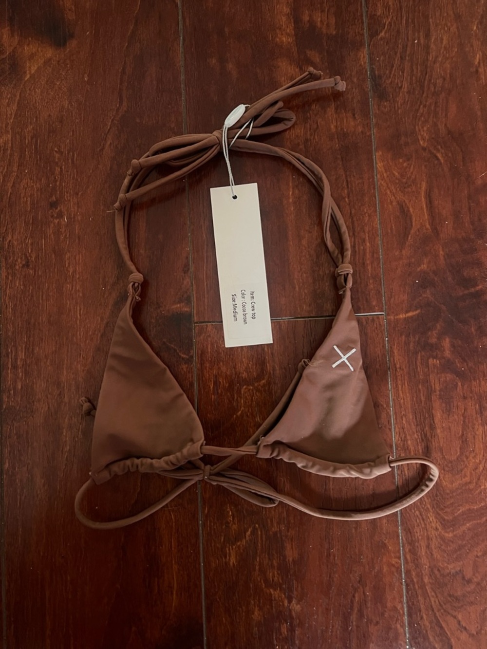 NWT Boutine LA Cocoa Brown Crew Bikini Top Size Medium